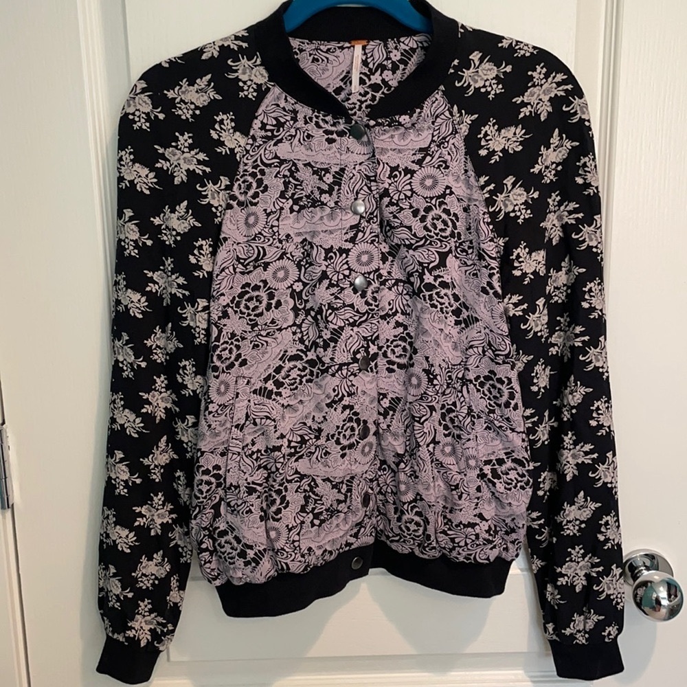 Free people floral bomber jacket